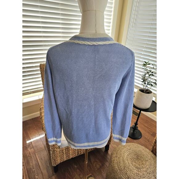 Talbots Linen Knit Sweater Women's Size PM Cricket Tennis Beach - Picture 2 of 11